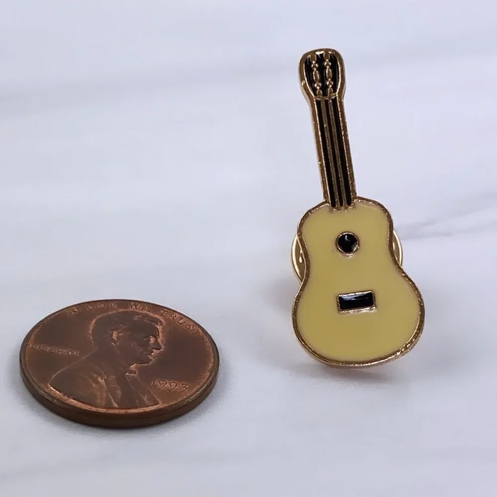 Acoustic Guitar Enamel Pin/ Brooch